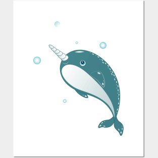 Narwhal whale Posters and Art
